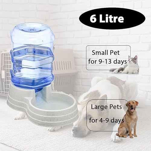 Miniatura 3 de Dispensador automático de agua para perros y gatos de gran capacidad de 6 L, dispensador de agua para mascotas, botella de fuente de agua de