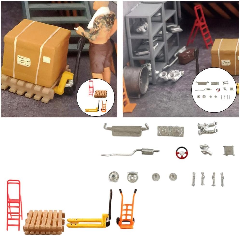 2X 1/64 Scale Car Repair Workshop Layout Diorama Model