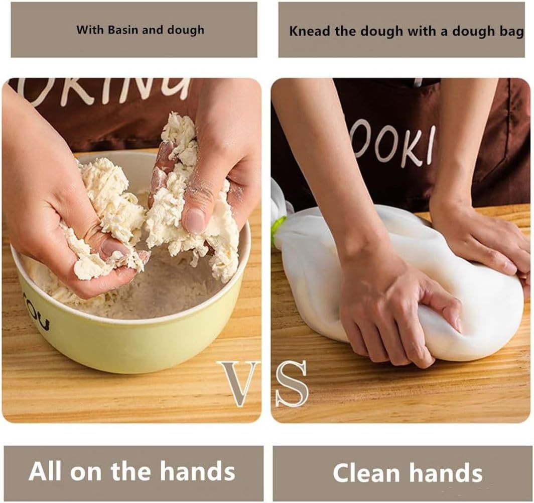 QRZLP Silicone Kneading Bag, Non-stick Food Grade Silicone Kneading Dough Bags, Large Multifunctional Baking Bags for Bread, Pastry, Pizza. 2
