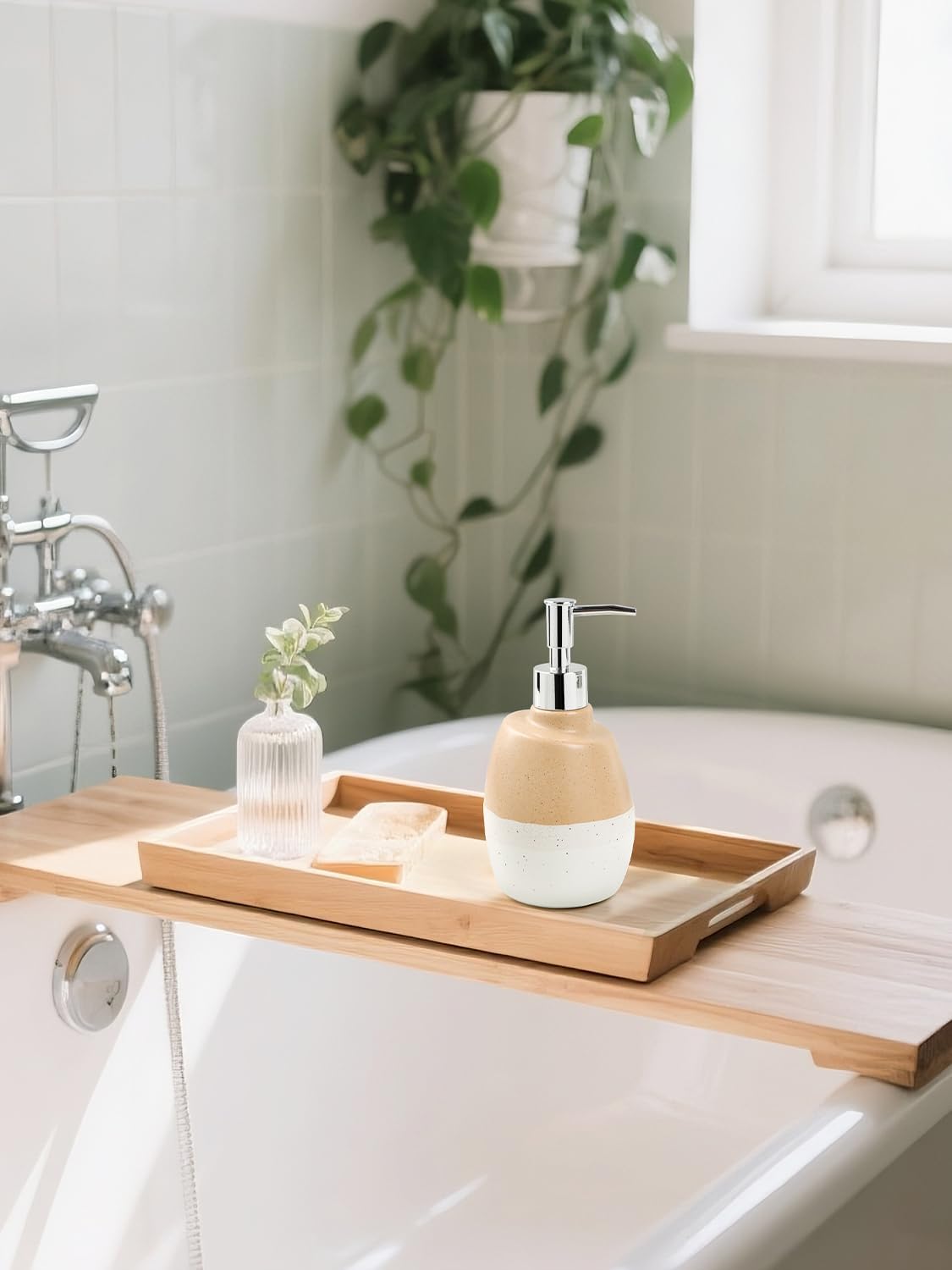 Ceramic Soap Dispenser, 16 oz Bathroom Lotion Dispenser