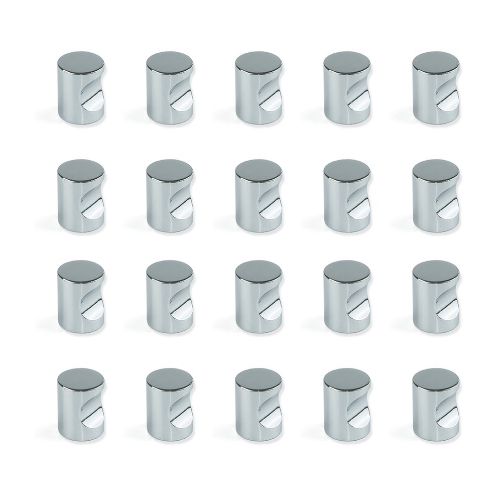 Emuca 9161611 Furniture Knob, Ø20mm, Zamak Set of 20 Pieces, Chrome Plated