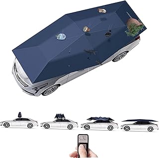 Fully Automatic Car Tent Umbrella, Car Umbrella Roof Top Sun Shade Cover Electric, Portable Folding Waterproof All Weather Car Cover Protection from Hail Snow Sun Bird Poop (189 inch)