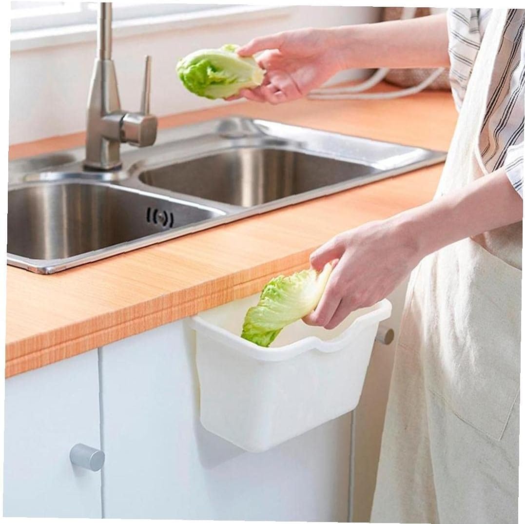HBD Plastic Open-Top Kitchen Cabinet Door Hanging Trash Garbage Bin Dust Trash Can Rubbish Container Holder, 20.5X13X12 Cm (Multi Colour- 1 Pc)-image-23