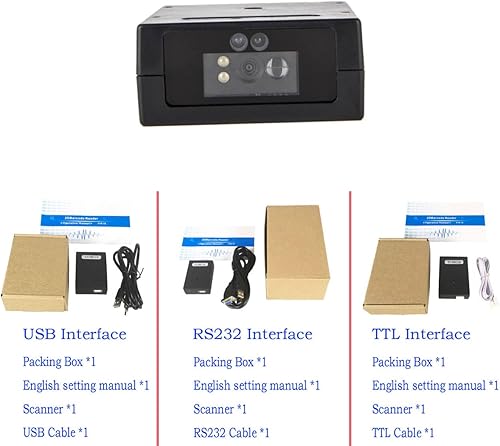 Miniatura 6 de Embedded Mini USB Fixed Mount Barcode Scanner Engine, CMOS 2D Barcode Reader Module RS232TTLUSB Barcode Scanner Module Mini Size Module (RS232)