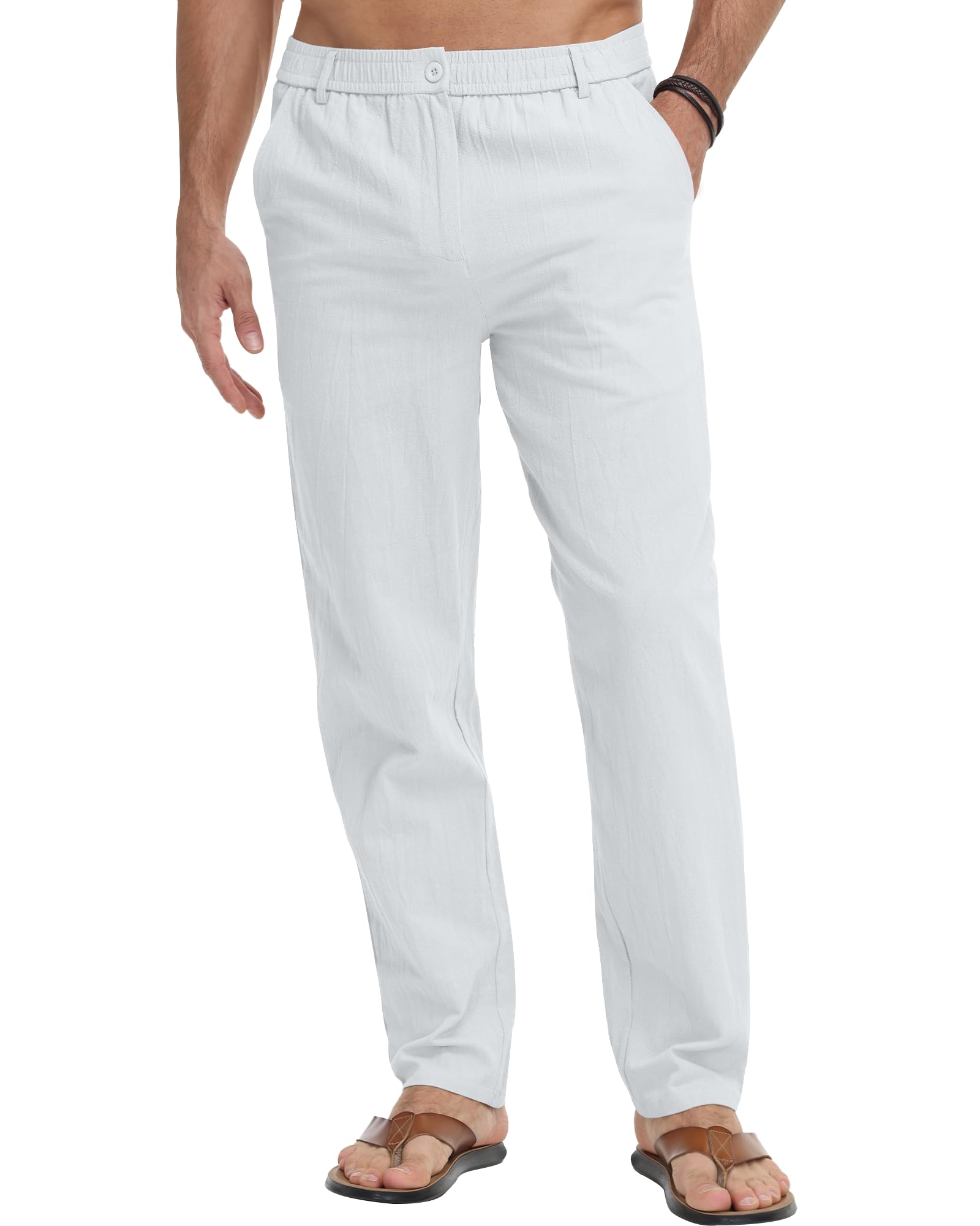 LVCBL Herren Hosen Leichte Sommerhose Lang Freizeithose Strandhose Herrenhosen