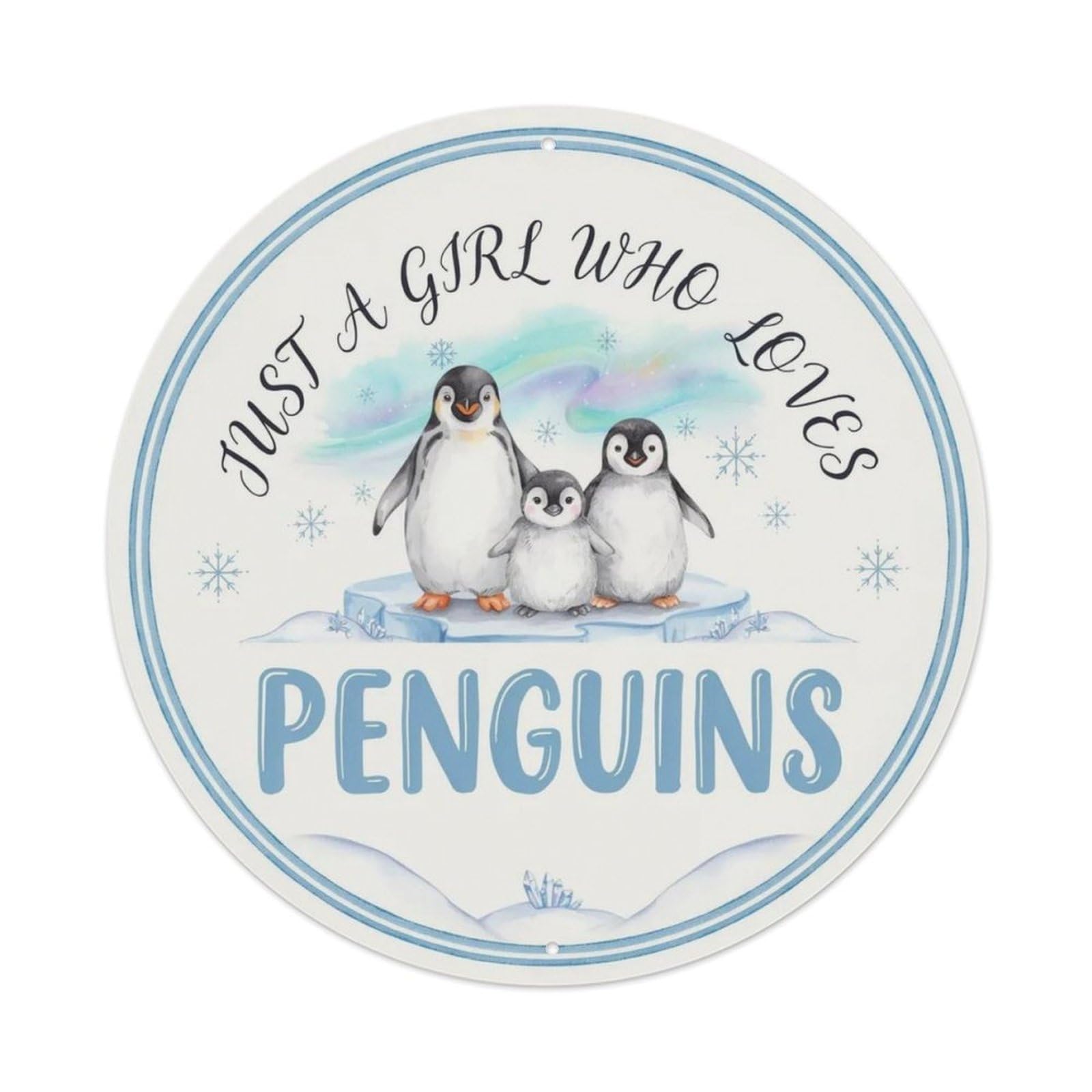 Just A Girl Who Loves Penguins Metal Tin Sign Plaque