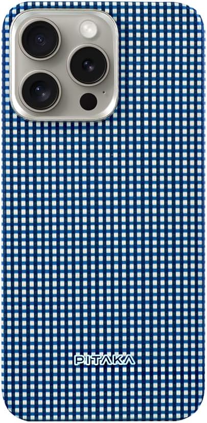 PITAKA for iPhone 15 Pro Max Case, 6.7 Inch, Compatible with Magnetic, Slim & Light iPhone 15 Pro Max Case, 1500D Aramid Fiber Made [MagEZ Case 5] (Ocean)