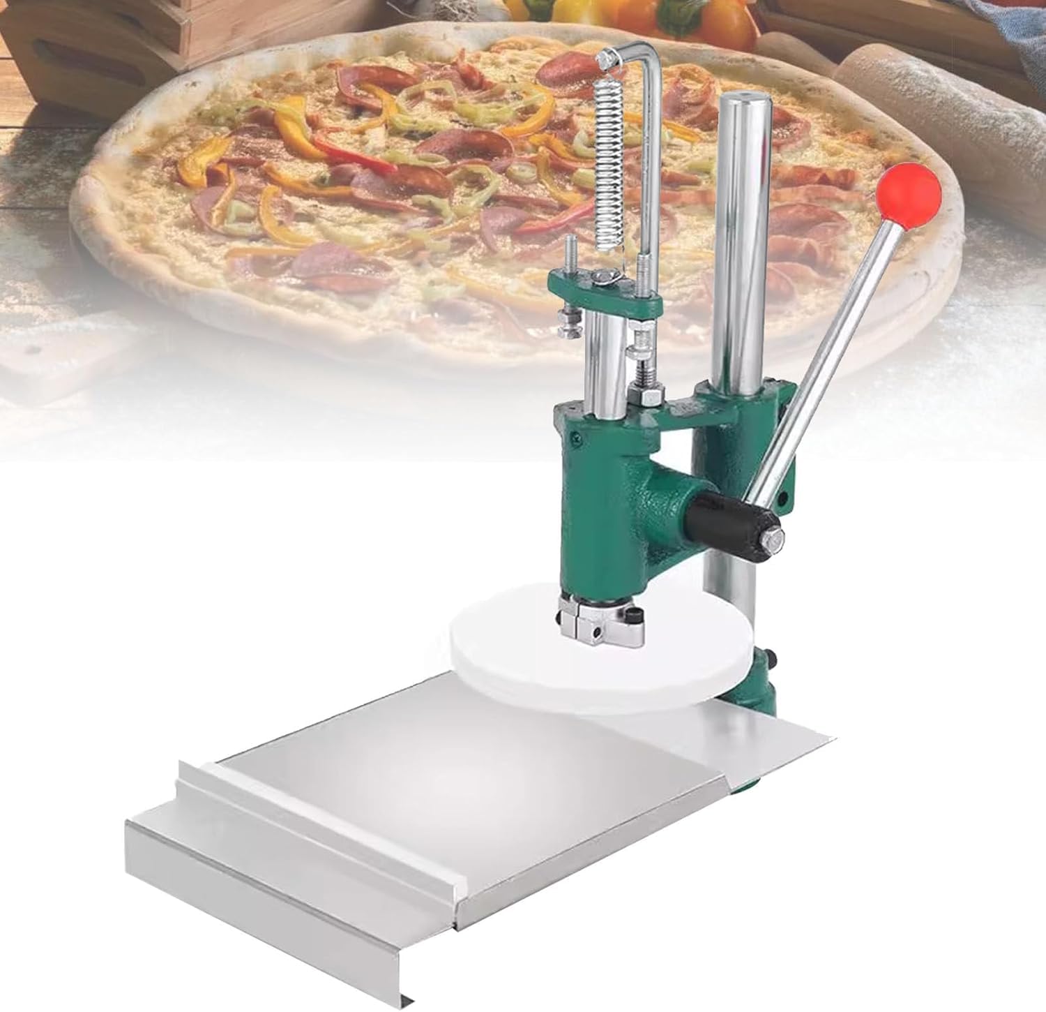 Pizzateigpresse, 14 cm, manuelle Edelstahl-Teigwalze und -bleeter für dünne Scheiben und Nudelherstellung, ideal für den Heimgebrauch