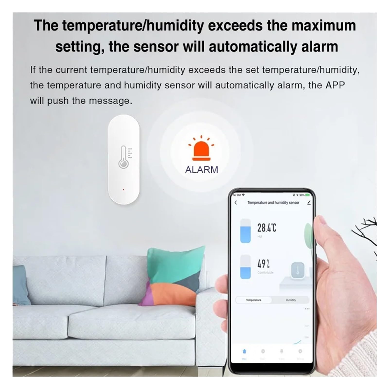 Tuya Smart WIFI Sensore Di Temperatura E Umidità Igrometro Interno Termometro Controllo Intelligente Della Vita Preciso E Di Facile Lettura(2PCS)