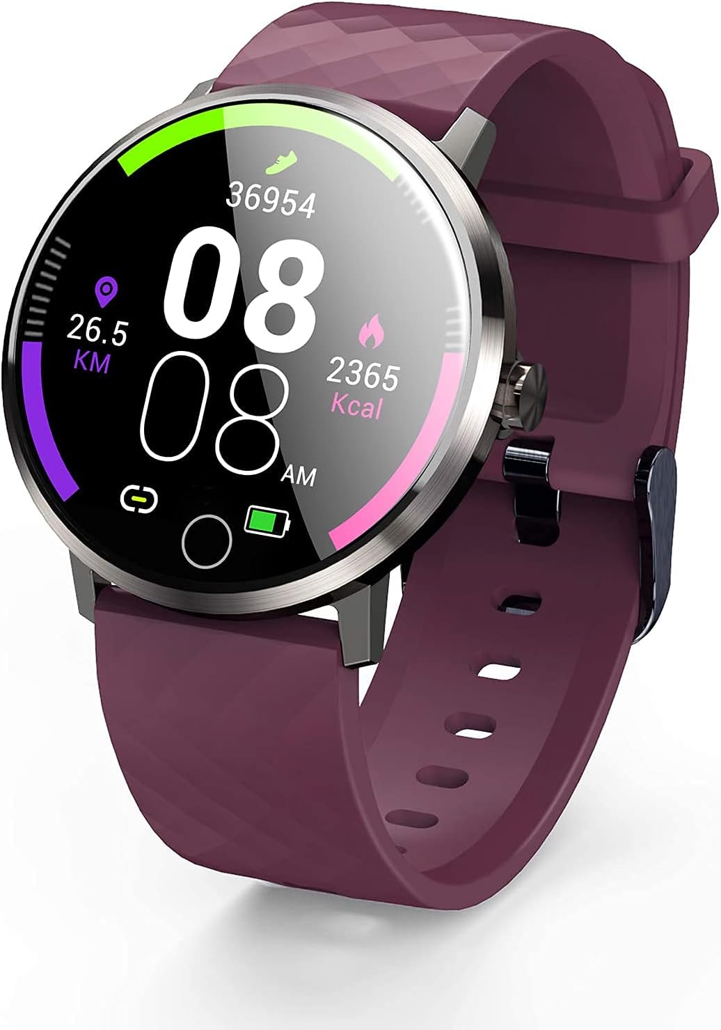 Sports watch IP67 waterproof smart watch fitness tracker heart rate monitor Smart Bracelet with blood pressure monitor Pedometer activity tracker watch Compatible with Android iOS for Men Women Red