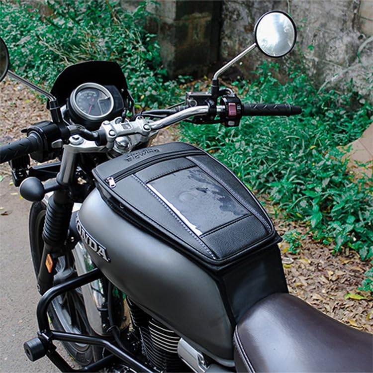 Image of Tank Cover | Tank Bag | Tank Pouch with Water Proof Cover Compatible with Honda H'ness CB350 | CB350 | RS CB350 (Black) (Pack of 1)