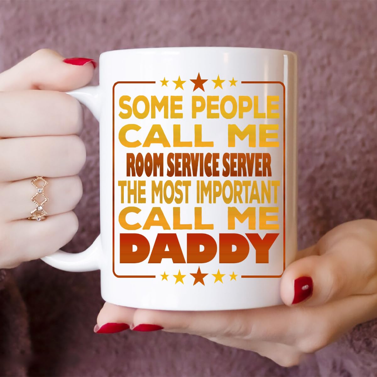 MONIZILUCKY Funny ROOM SERVICE SERVER Coffee Mug, Some People Call Me ROOM SERVICE SERVER The Most Important Call Me Daddy White Ceramic Mug Father's day Gift For ROOM SERVICE SERVER