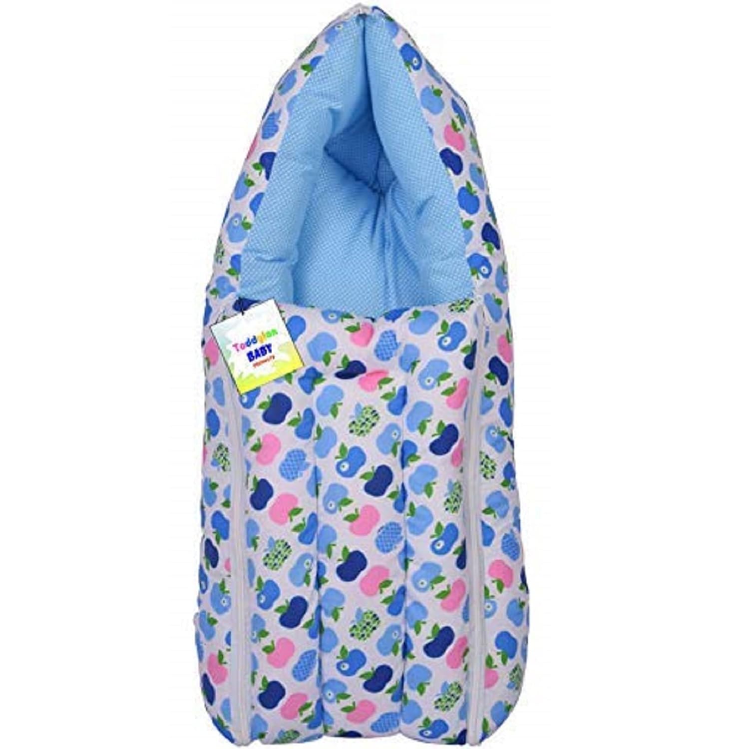 Toddylon Baby Carry Bags 3 in 1 Bed | Wrapper | Newborn Boys Girls | Wearable Blankets | Cotton (0-6 Months) Blue