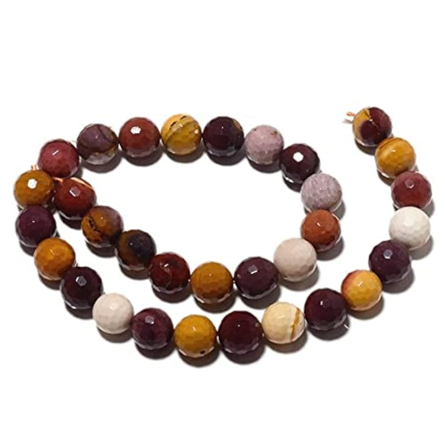 Perles en mookite 8mm facettées de LKBEADS sur fil 15 pouces pour création bijoux jaspe
