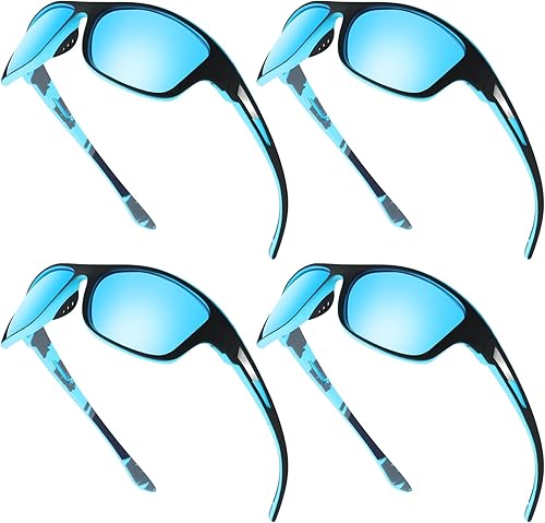 Miniatura 143 de TOODOO 4 Pairs Men Polarized Sunglasses with UV Protection Driving Glasses Sports for Sport Outdoor Activities