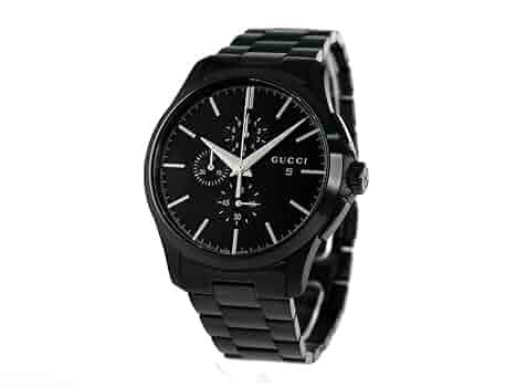 ☆極美品 YA126274 GUCCI グッチ Gタイムレス クロノ ブラック Amazon.co.jp: グッチ Gタイムレス クロノ クオーツ メンズ