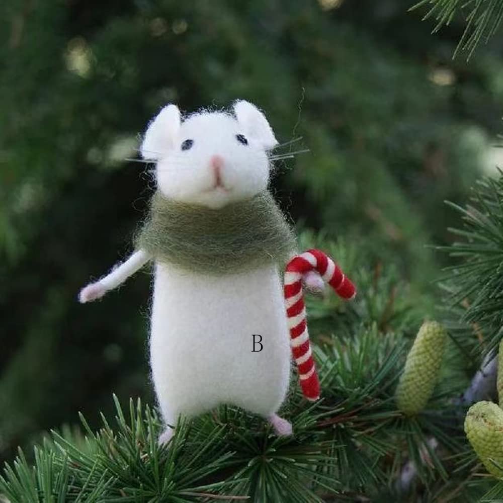 Souris Halloween Et Citrouille, Souris Feutrée À La Main, Souris Décorée Pour Halloween, Cadeau Fait Main, Kit De Feutrage À L'aiguille, Mignonne Souris De Noël Souris D'anniversaire (B)