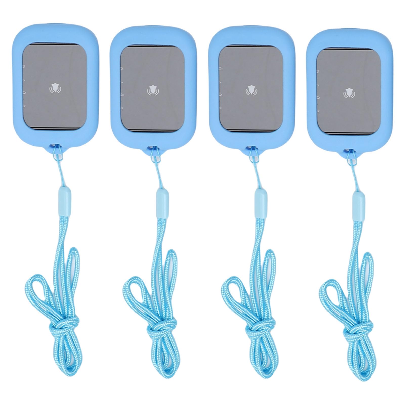 Asixxsix Système de Téléavertisseur de Restauration, 800 M de Longue Distance Système D'appel sans Fil 4 Bipeurs Breeurs de File D'attente Client Buzzer pour Les Camions de Restauration (Blue)
