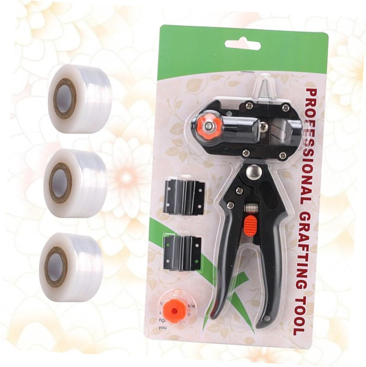 Kisangel 3pcs Grafting Shears Bud Cutter Multi-function Pruner with Blades of Grafting Tape for Fruit Trees and Plants Easy to Use Gardening Tool