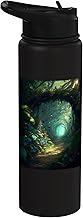 A path through the magic of the beautiful forest Stainless Steel Insulated Water Bottle