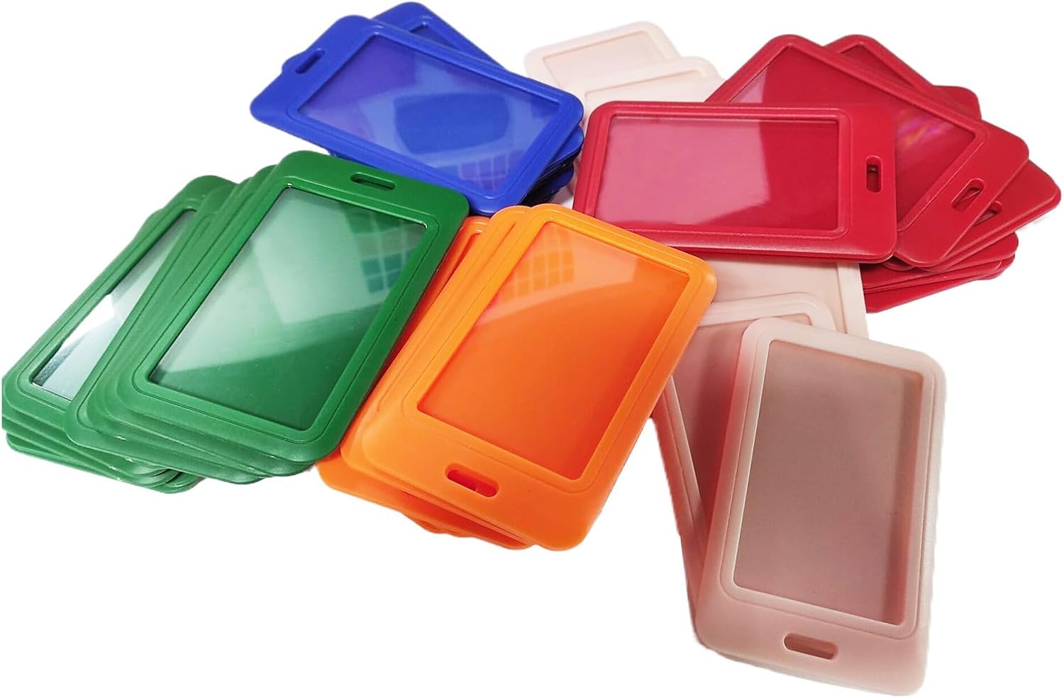 50 Pieces Sliding ID Badge Holder, Card Protector, ID Card Case for Work ID, Name Card, Business Card