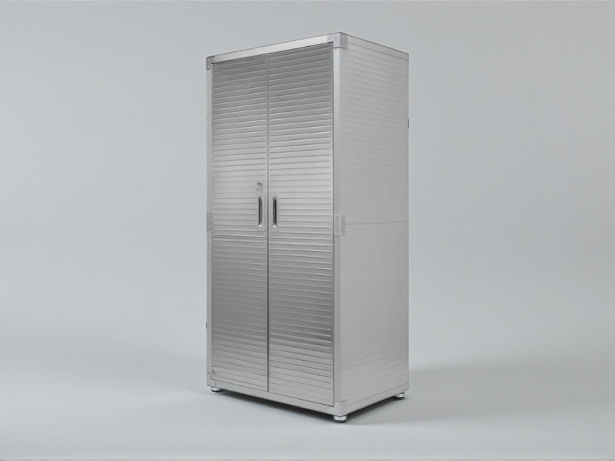 Durable Stainless Steel Storage Cabinet with Secure Locking Mechanism and Adjustable Shelves for Organized Storage, 36" W x 24" D x 72" H, (Granite, 1