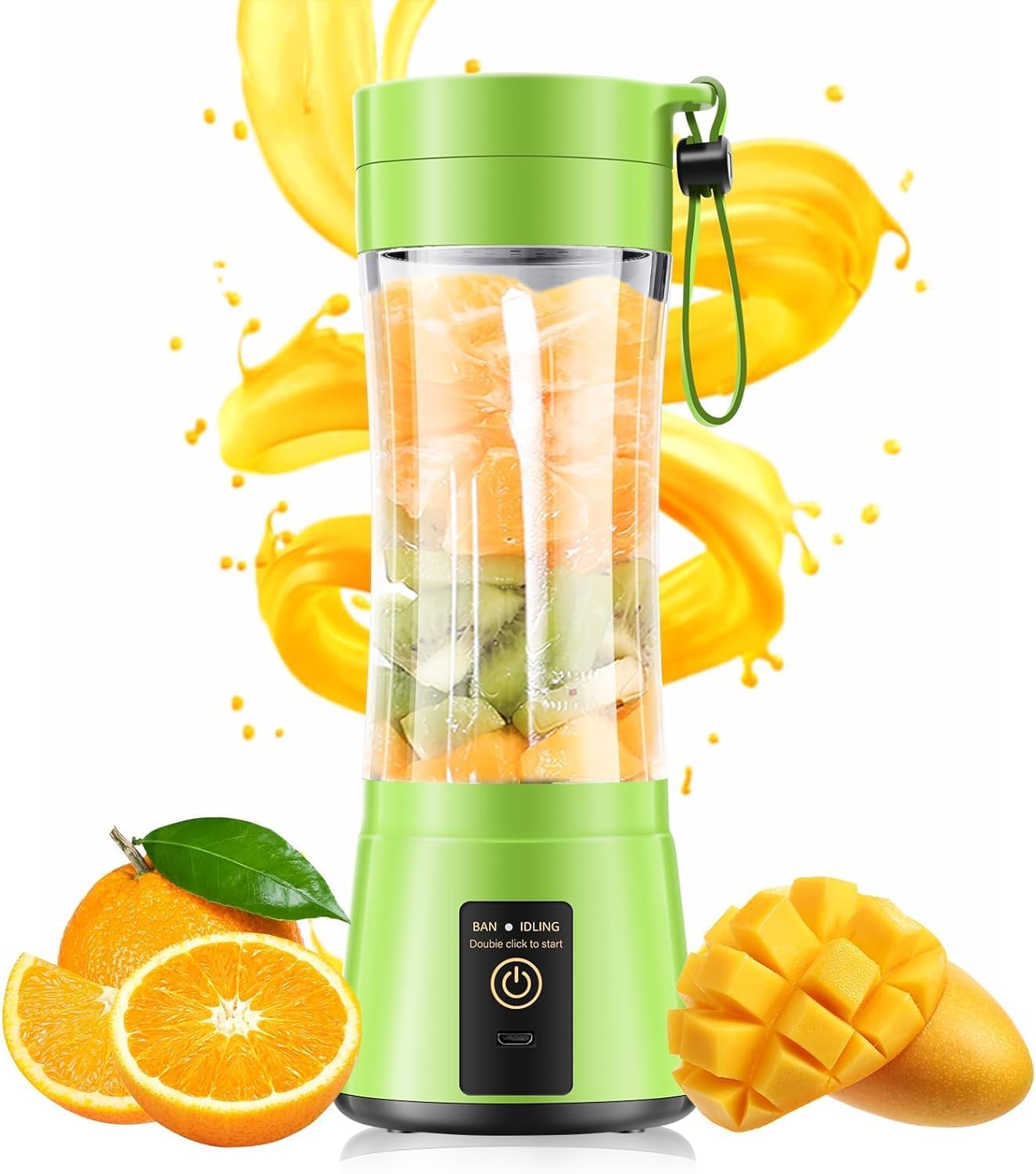 Xapiaxa Portable 450 ml Blender 6-Blade – USB Rechargeable Personal Smoothie Maker, Juicer Cup, BPA-Free Travel Mixer (Multicolor)-image-11