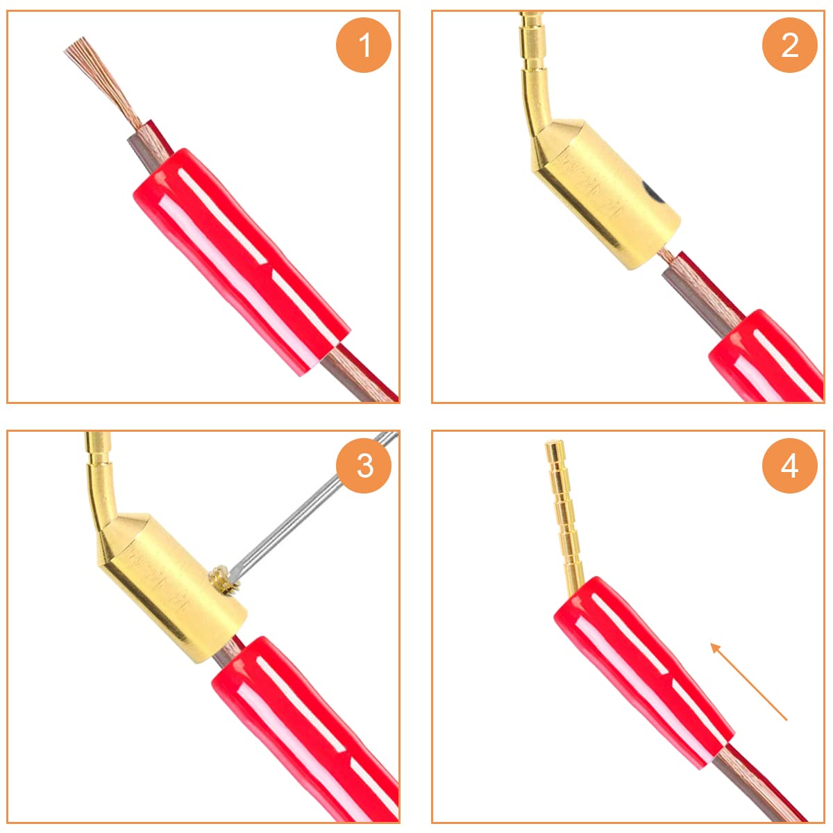 2mm Banana Plug Screw Type to 4mm Banana Socket Speaker Audio Pin Male Connector Adapter Gold-Plated Jack Terminal for Amplifiers, 16 PCS