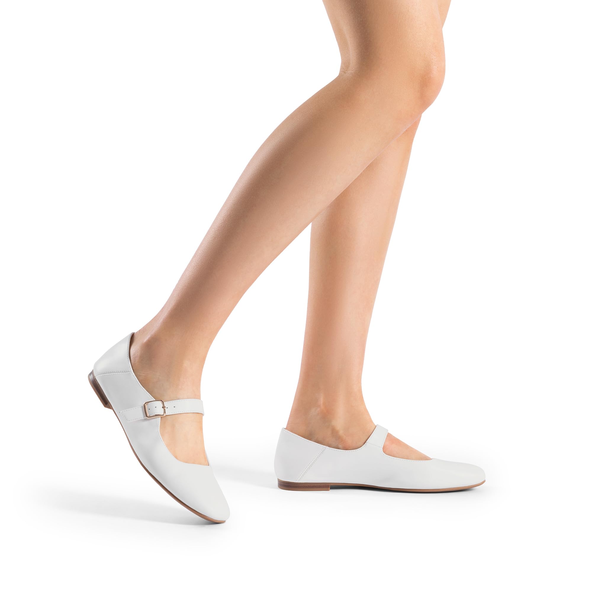 DREAM PAIRS Zapatos Planos para Mujer Mary Jane de Punta Cuadrada Cómodos y Casual Zapatos de Vestir Slip On Bailarinas con Correa de Hebilla para Trabajo