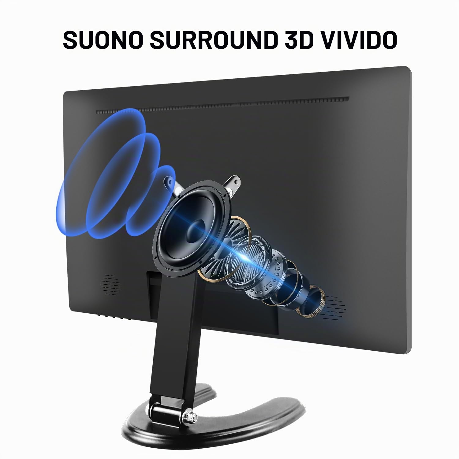 23,8 Pollici Monitor PC Touchscreen, IPS FHD 1080P con HDMI, VGA e USB | Schermo con Altoparlanti Integrati, 75Hz, VESA, Monitor Touch per Gaming e Ufficio