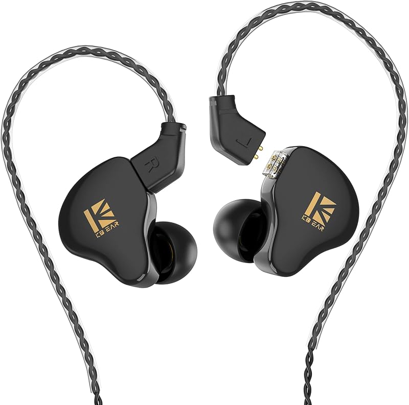 KBEAR KS1 Auriculares in Ear Monitor Super Bass Auriculares con cable, sonido cristalino IEM Auriculares, Alta resolución Cancelación de ruido Monitores de oído Auriculares para cantantes Músicos Audifonos Auriculares
