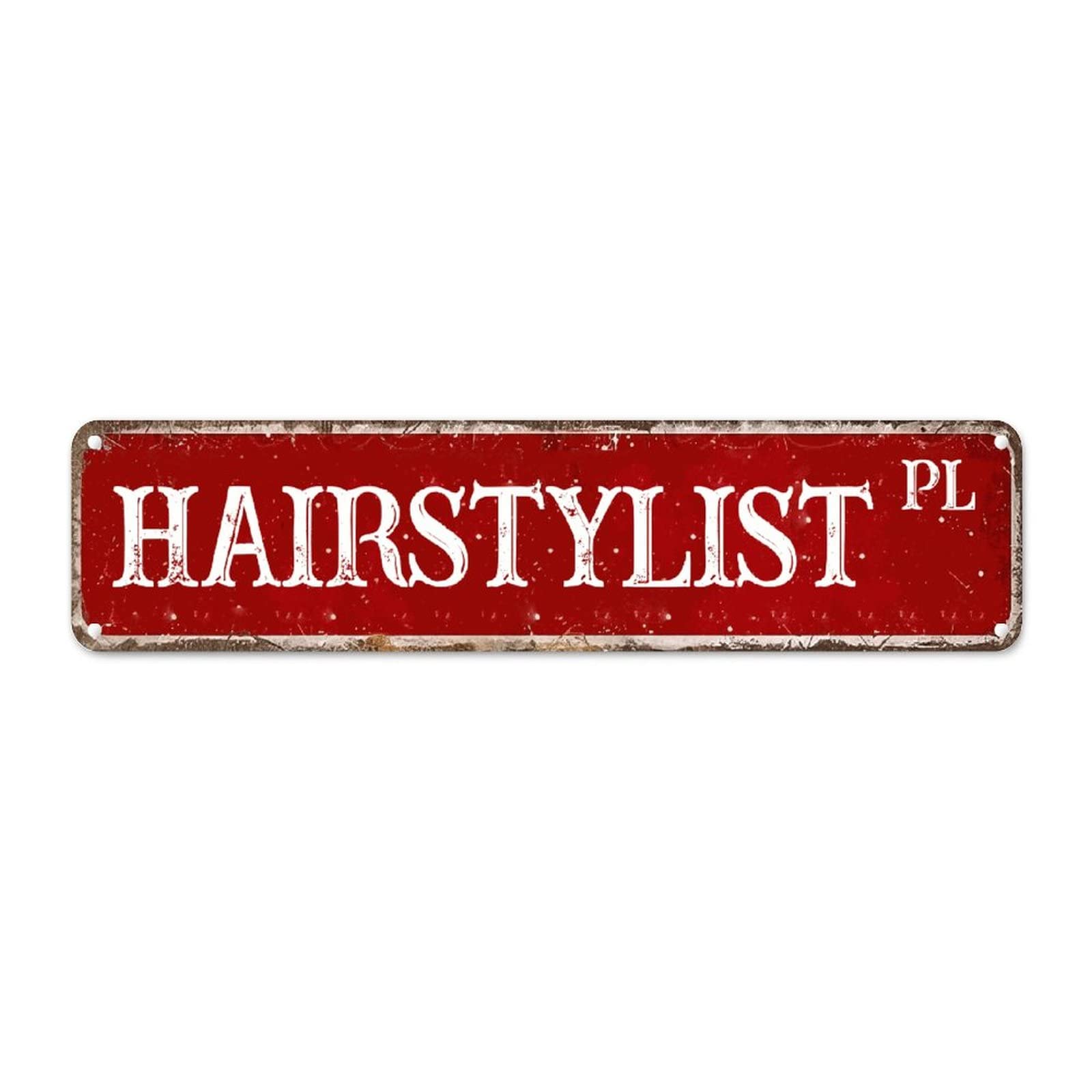 Décoration murale en métal pour coiffeur - Panneau de salon de beauté 61x15 cm