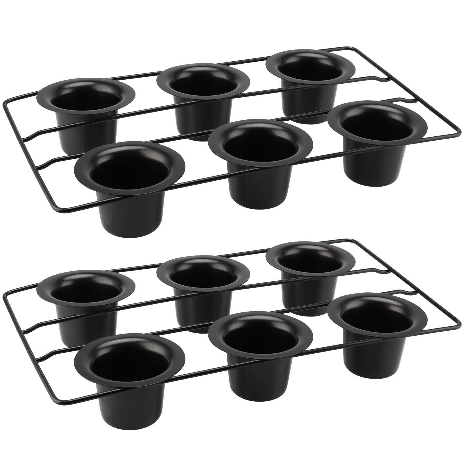 MOUYAT 2 Pcs 6 Cup Nonstick Popover Pan, Large Deep Pop Over Baking Pans, Muffin Cupcake Pan Yorkshire Pudding Pan for Oven Baking