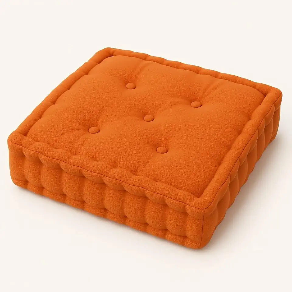 Almofada Futon Turca para Banco e Paletes em Tecido Oxford 50x50x12 cm, Assento Decorativo com Espuma de Alta Densidade, Conforto e Durabilidade(Laranja)