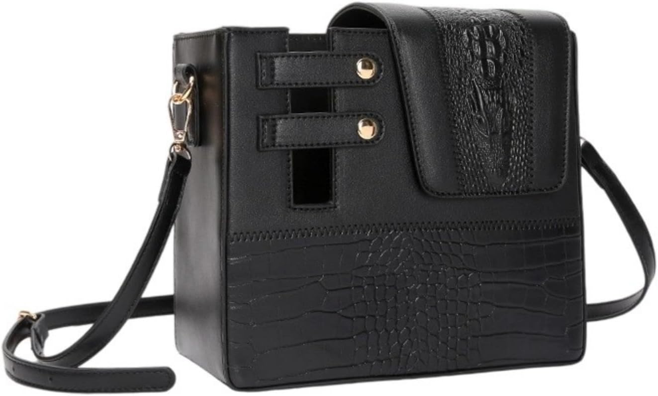 Lightweight Adjustable Drink Bag PU Leather Grip Sports Bottle Holder for Cycling Office Travel Adjustable Strap Beverage Bottle Case