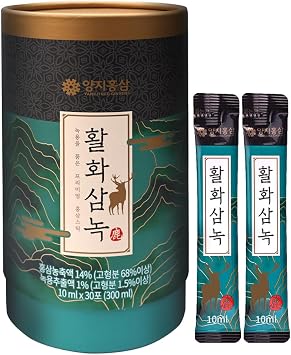 YANGJI Korean Red Ginseng Concentrate Hwalhwasannok, Premium Herbal Supplement for Energy and Immunity, 30 Single-Serve Packets, 10ml Each, 300ml Total
