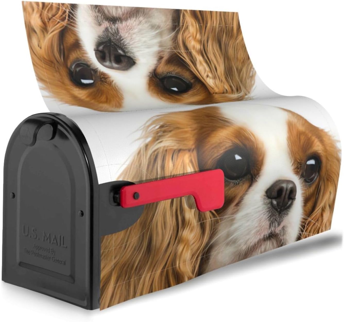 Cavalier King Charles Spaniel Dog Magnetic Mailbox Cover Standard Size Post Box for Outdoor Garden Yard Home Decor 21x18 in