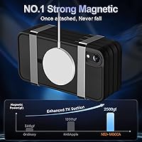 Vista 3 de MOCCA - Funda magnética resistente para iPhone XR de 6.1 pulgadas, compatible con MagSafe, funda con protección contra caídas de grado militar