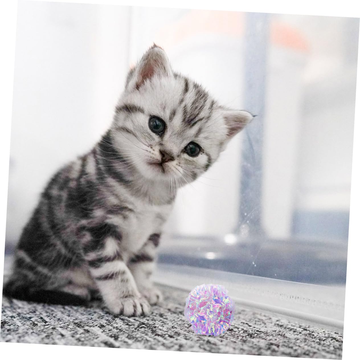 Happyyami 45 Piezas Pelota De Juguete para Mascotas Juguetes para Gatitos Accesorios Juguetes De Bolas De Sonido De Poliéster para Gatos Pequeños Papel Crepe Morder