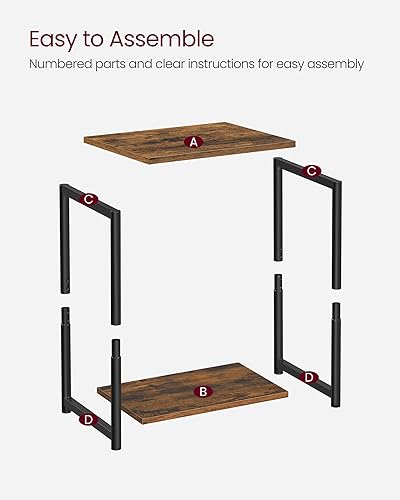 Miniatura 40 de VASAGLE - Juego de 2 mesas auxiliares con estante de almacenamiento, mesas de noche delgadas, marco de acero, para sala de estar, estudio o café