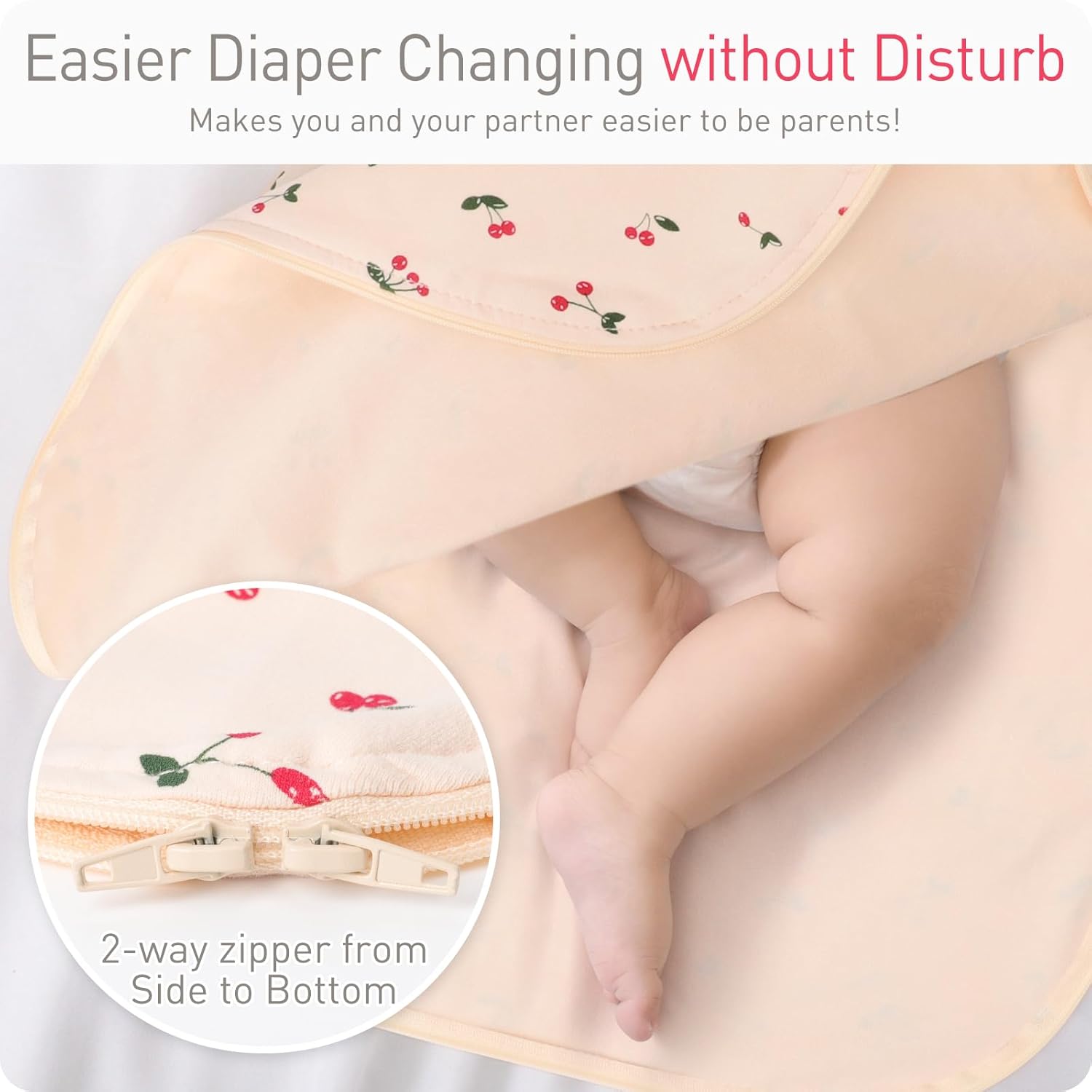 Transitional Swaddle Sack with Arms Up Length Sleeves and Mitten Cuffs 0-3 Months Wearable Swaddling Blanket Sleeping Bag Cotton for Newborns Baby Boys Girls Sleep Sacks Snug Fit Calms Startle Reflex - Image 4