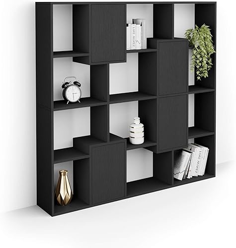 Miniatura 103 de Mobili Fiver, Estantería Iacopo XS (63.31 x 31.5 pulgadas), roble rústico, fabricada en Italia Roble rústico,Ashwood Negro,Ashwood Blanco,Efecto