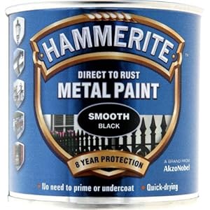 Hammerite Direct to Rust Metal Paint – Smooth Black Finish 250ML