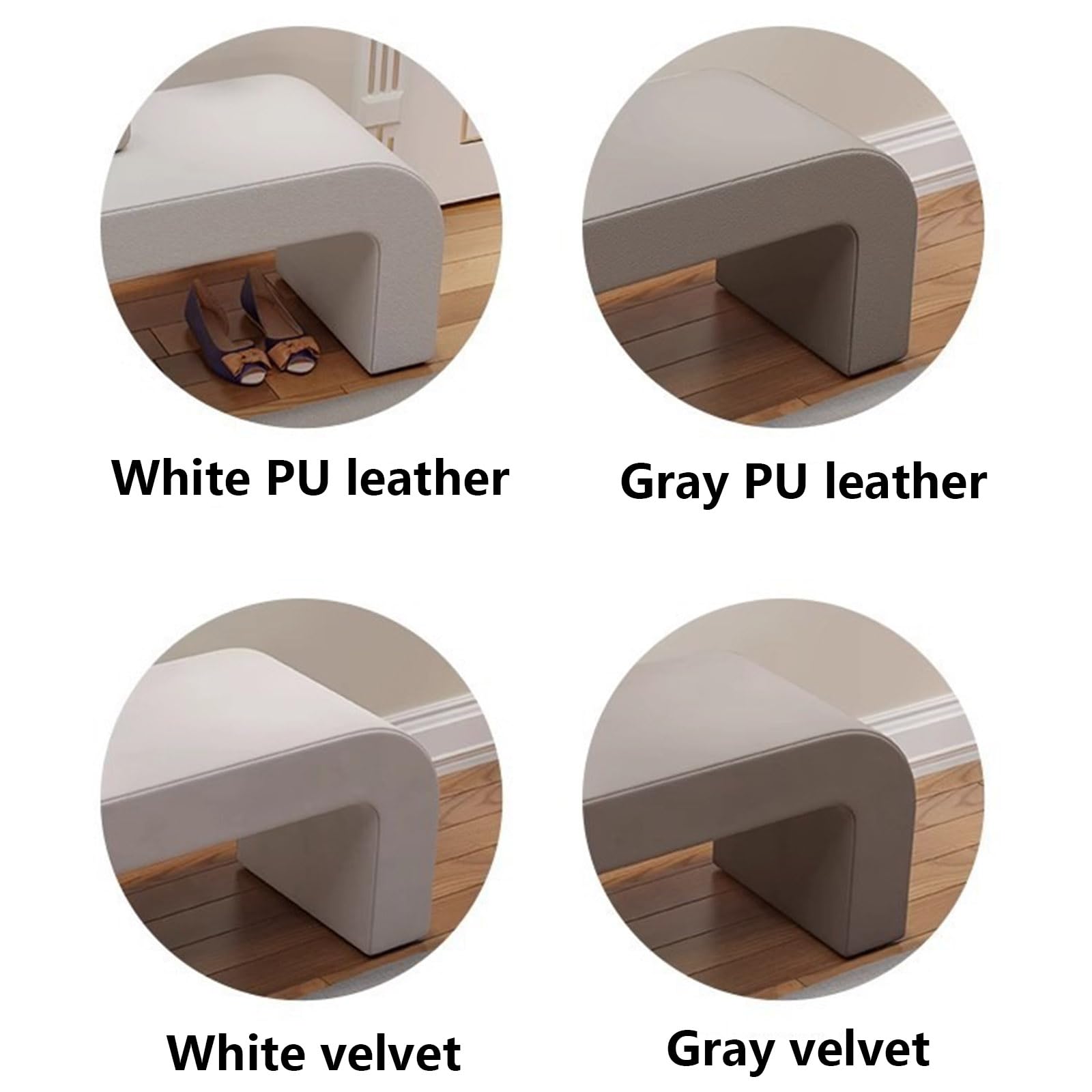 Taburete zapatero con acolchado de poliuretano, relleno de espuma altamente elástica, para dormitorios y entradas, asiento de almacenamiento