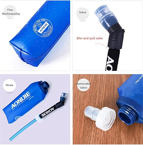 Miniatura 5 de LOVARTS BEAUTY Botella de agua plegable de TPU para correr, 8.5 fl oz, 15.2 fl oz, 16.9 fl oz, botella de agua plegable para correr, ciclismo,