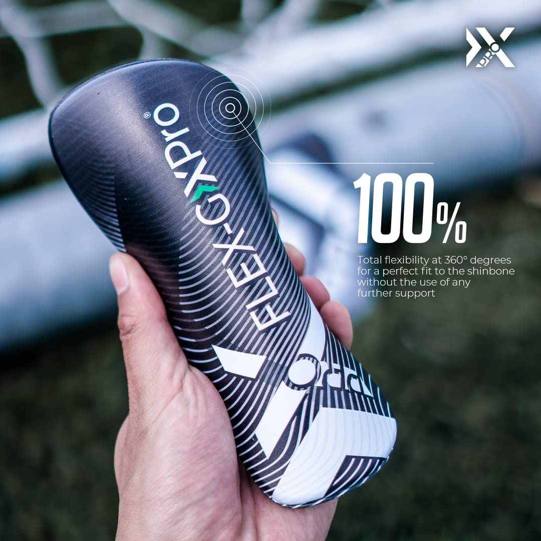 Flex-GXPro - Protège-Tibias Flexibles - Protection Maximum +20 % - Ultra léger 55 grammes - Couleur Noir - Taille S