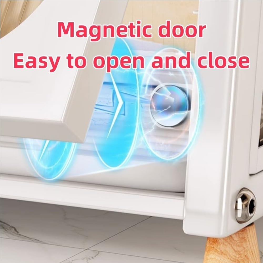 Égouttoir à vaisselle à cadre en métal avec armoire de rangement et bac de vidange – Organiseur de vaisselle polyvalent pour cuisine et salle à manger – Solution de rangement de cuisine peu