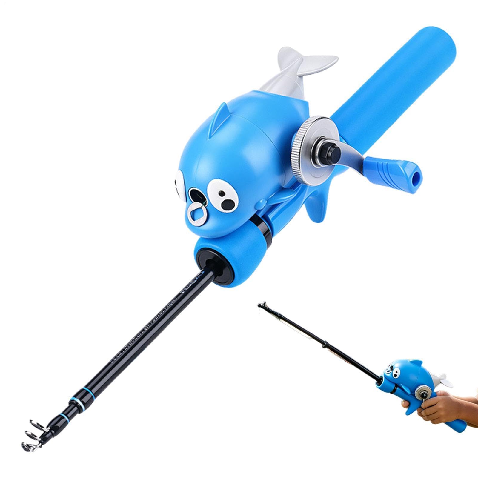 Canna da pesca per bambini, motivo canna da pesca telescopica, portatile, con mulinello e mulinello, adatta per fiumi, laghi, ruscelli, riserbatoi, bambini, adolescenti e ragazze