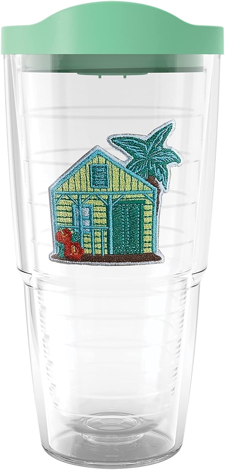Tervis Made in USA Double Walled Beach House Retreat Collection Insulated Tumbler Cup Keeps Drinks Cold & Hot, 24oz, Mojito House