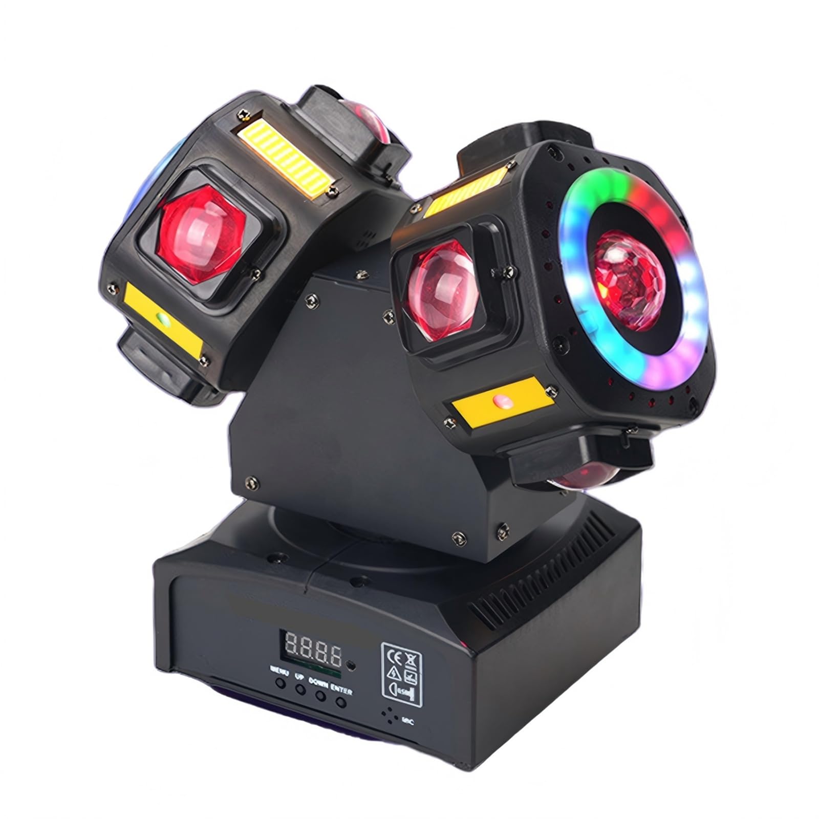 Lampa sceniczna LED o mocy 100 W, wiązka RGBW i stroboskopowa lampa imprezowa ze sterowaniem DMX512 i 29 kanałami, odpowiednia dla DJ-ów, barów, klubów, festiwali muzycznych i różnych imprez.
